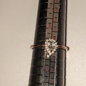 Natural Aquamarine & Zircon 18k Rose Gold /925SS. ROSE GOLD IS FADING 😞